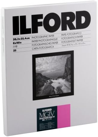 Ilford Multigrade IV RC Deluxe Resin Coated VC Variable Contrast - Black and White Enlarging Paper, 8x10 Inches, 25 Sheets, Glossy Surface (116 8190)
