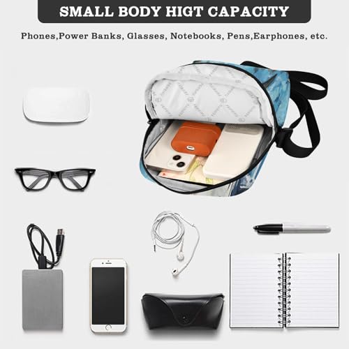 men's messenger bag cross body bag cross body purses for women Adjustable Strap for outdoor sports outdoor sports- Painting Style Shark 5