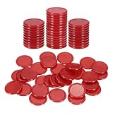 uxcell 100Pcs 0.8 Inch Plastic Poker Chips, Mini Bingo Chips Learning Counters Counting Counters Disks Markers Opaque Game Tokens for Game Play Math Counting, Red