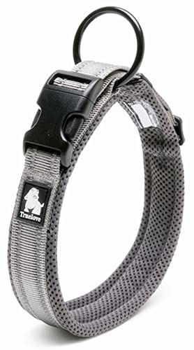 cocomall日本授権店 犬首輪 犬の首輪 訓練用 小型、中型、大型犬用 ペット用品 3M反射材料 ナイロン製 通気性 弾力性 ソフトメッシュ 簡単装着 おしゃれ 調節可能 (XXS, グレー)の商品画像（Amazon）