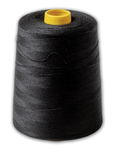 IPEA Fil à Coudre Noir Professionnel – GRANDE BOBINE de 9000 mètres (10000 yards) – Fil pour Machine à Coudre, Surjeteuse, Couture à la Main – Fil Résistant et Anti-nœuds pour Couture et Retouches