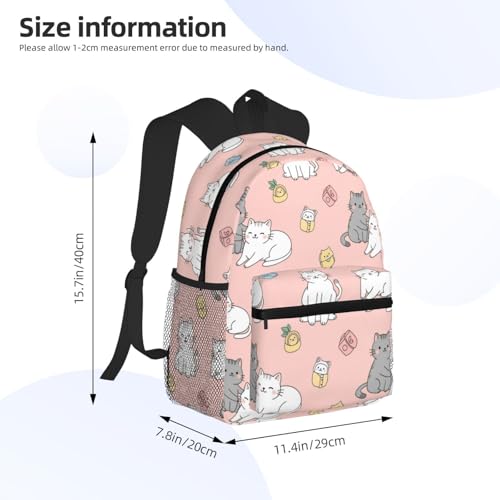 Picnic Bicycle Backpack Cute Kitten Friends Cartoon Cats Daypack Durable Polyester Anti-Theft Multipurpose Big Capacity Shoulder Bag Lightweight for Outdoors4
