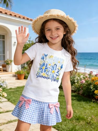 Image of Girls Graphic Shirts Oversized Sunshine T Shirt Short Sleeve Tee Tops Cute Trendy Girls Clothes for 5-14 Years
