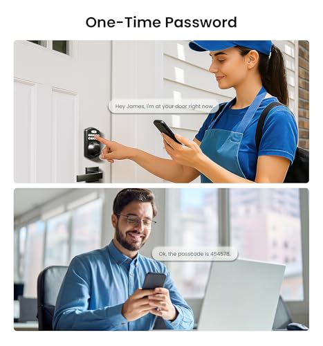 Veise Fingerprint Door Lock, Keyless Entry, Auto Lock, Electronic Keypad Deadbolt for Front Door, Biometric, Anti-Peeking Password, Easy Install, Matte Black