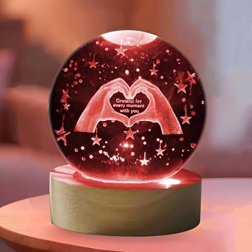 Boule de cristal 3D pour cadeau anniversaire femme et décoration maison