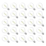 Jslinter 5000K Daylight G40 LED String Light Bulbs Replacement, 1W(11W Equivalent), 60LM, Shatterproof, E12 Screw Base, Vintage Edison Bulbs for Patio Garden