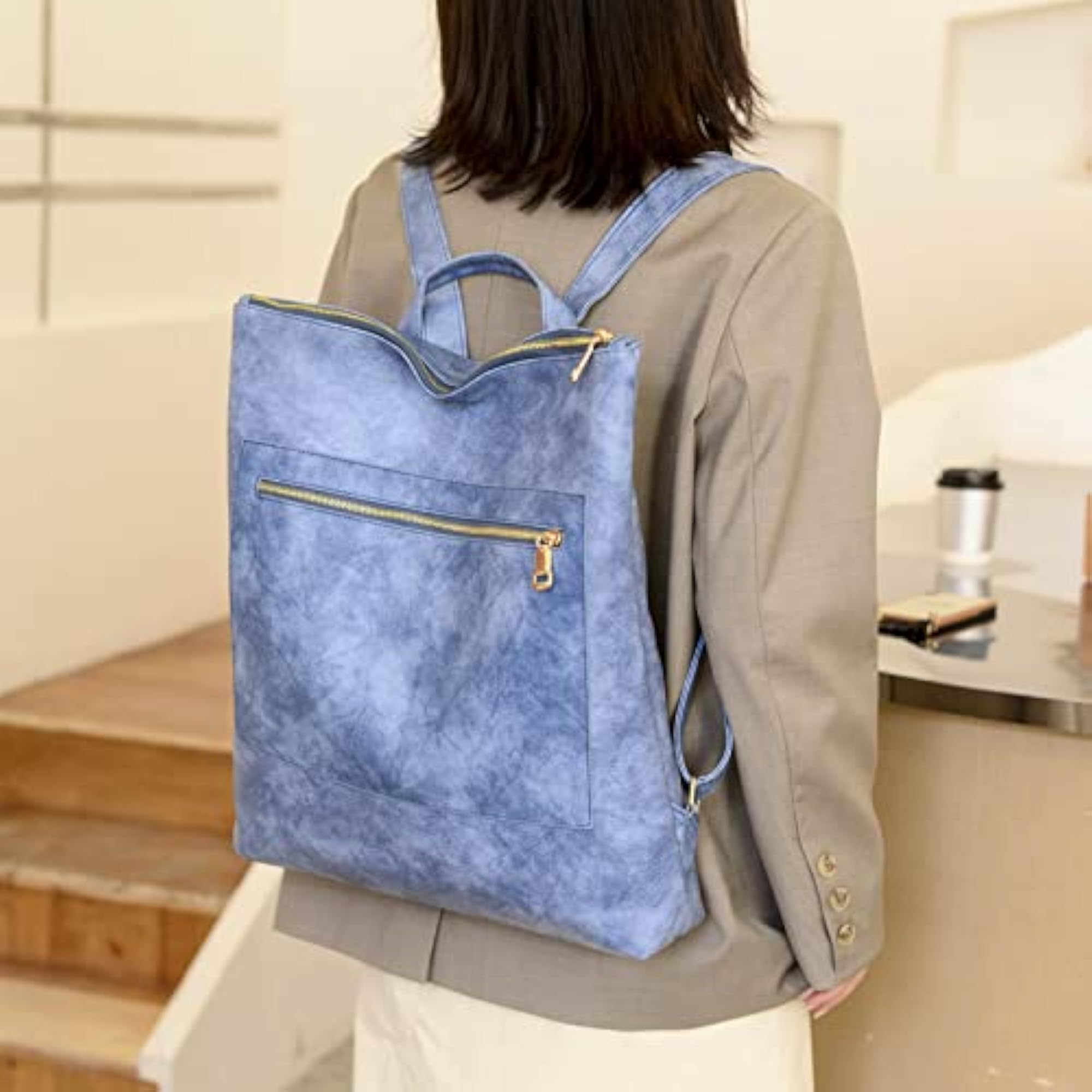 Women's Vintage PU Backpack with Adjustable Shoulder Straps