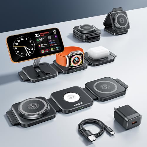 3 in 1 Charging Station for Apple Devices, Foldable Wireless Charging...