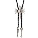 Men's Cross Cowboy Antique Western Bolo Tie Stainless Steel Necktie (Silver)