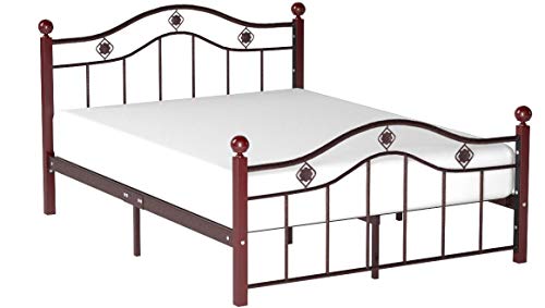 Hodedah Complete Bronze Metal Bed with Headboard, Footboard, Slats and Rails in Queen Size