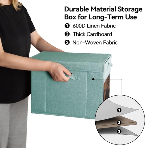 Image of 2 Pack Comic Book Storage Box with Lid for Modern Age, Collapsible Magazine Organizer with Clear Window, Green