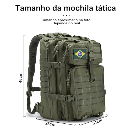 Mochila Tática Militar Bolsa de Assalto Molle para Acampamento e Exército 45L Mochila de Combate Gra