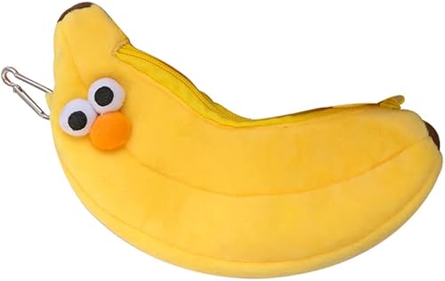 HSYHERE Creativo lindo novedad divertido cara simulación comida fruta pollo pierna plátano superficie rellena suave ropa cremallera lápiz caja lápiz