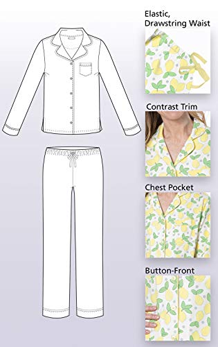 Pajamagram Pj Sets For Women - Soft Cotton Pajamas Women, Yellow, Large / 14-16 #TOP5