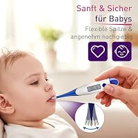 scala SC 1501 flex Fieberthermometer digital – 10 Sek. Messzeit, flexible Spitze, Fieberalarm, wasserdicht – oral, rektal & axillar – für Baby, Kinder & Erwachsene (blau) – Ansicht 4