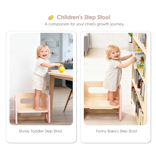 Image of Montessori Weaning Table and Chair Set, Adjustable Toddler Table, Pink | Adjustable Wooden Design for Meals, Learning, Play, and Everyday Routines
