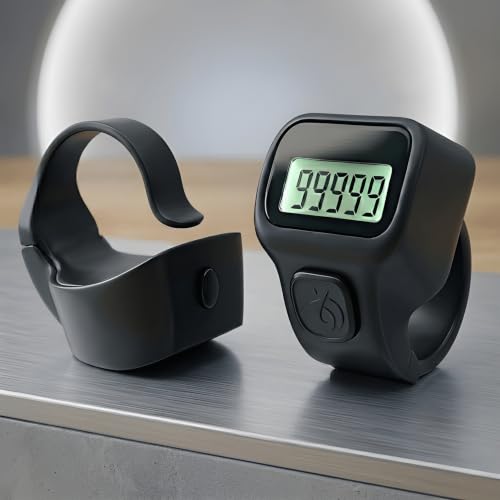 Image of Digital Finger Ring Counter, LCD Display, LED Back Light in Display, up to 99999 (Pack of 1- Any Random Colour Will Be Sent As Per Availability) (Black)