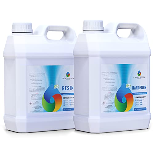 Preisvergleich Produktbild Craft Resin Epoxidharz Set Klares Epoxidharz mit Härter Lebensmittelechtes Selbstnivellierendes Uv- und Hitzebeständiges Hochglanz Epoxidharz Keine Blasenbildung und Vergilben 4L