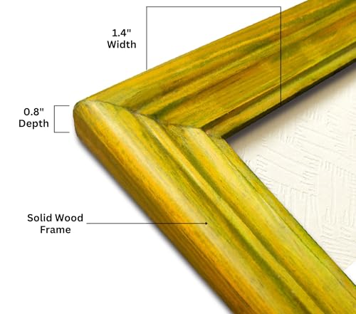 Image of 22 x 32 Wooden Photo Frames for Wall Decoration, 22 x 32 inch Pine Yellow Wood Photo Frames for Loved Ones, Gifts, Photo Frame for Home Decor, Photos, Posters and Artworks (22 x 32 inch, Yellow)