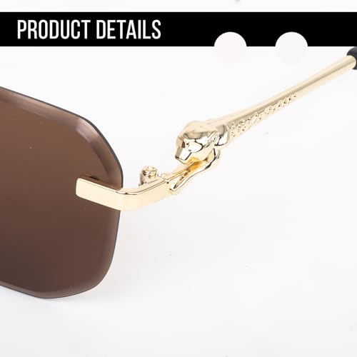Image of Dervin Rimless Rectanglular Sunglasses For Men and Women | Unisex Frameless Sun Glasses Shades