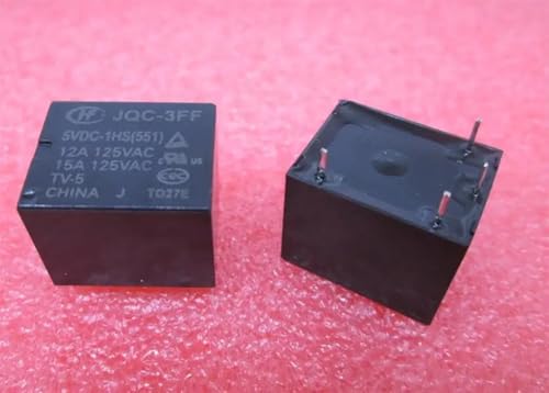 Relais JQC-3FF-5VDC-1HS T73 de 5V avec 4 broches DIP4 pour circuits électroniques (Lot de 50 pièces)