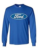 Licensed Ford Logo Long Sleeve T-Shirt Truck Mustang F150 Muscle Car Royal Blue L