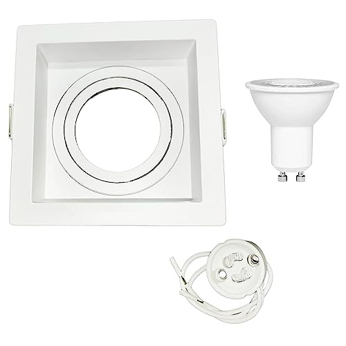 KIT Spot Embutir MR16 Quadrado Recuado BR+ Lâmpada LED 3000K