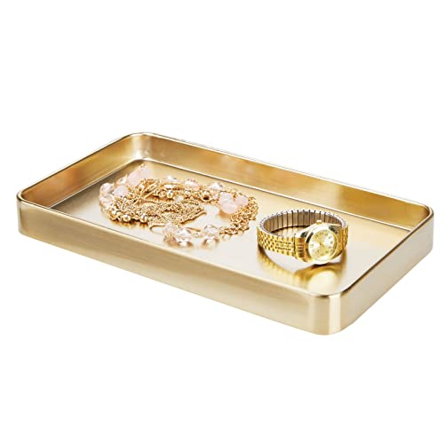 mDesign-Modern-Decorative-Metal-Guest-Hand-Towel-Tray-Holder-Organizer-for-Disposable-Paper-Napkins-Jewelry-Makeup-Bathroom-Vanity-Sink-Counter-Organization-Unity-Collection-Soft-Brass
