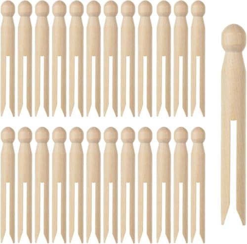 48 Wooden Clothes Pegs for Washing Lines - Perfect for Indoor or Outdoor Use Holds Clothing without Marks