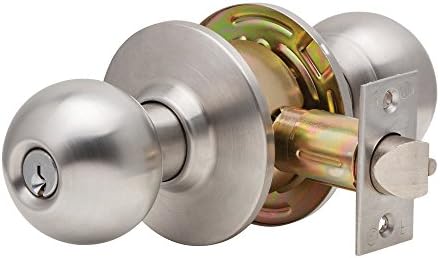 C2000-ENTR-B-630-KDC Grade2 Entry/Office Cylindrical Lock with Ball Knob Trim, Satin Chrome, 2 3/4" Backset