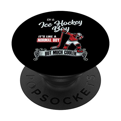 I'm A Ice Hockey Boy Normal But Much Cooler - Dabbing Player PopSockets PopGrip: Agarre intercambiable para Teléfonos y Tabletas