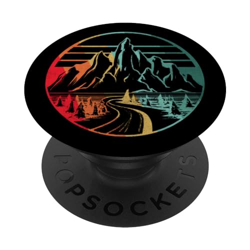 Design rétro forêt aventure amoureux de la nature randonnée camping PopSockets PopGrip Interchangeable