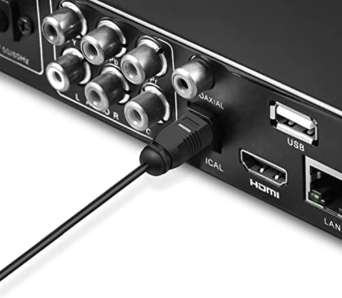 Image of ETZIN Mini Toslink to Toslink Digital Optical Audio Cable - Standard Toslink to Mini Toslink Male Plug Connector Adapter Converter Jack Wire Cord (1M)