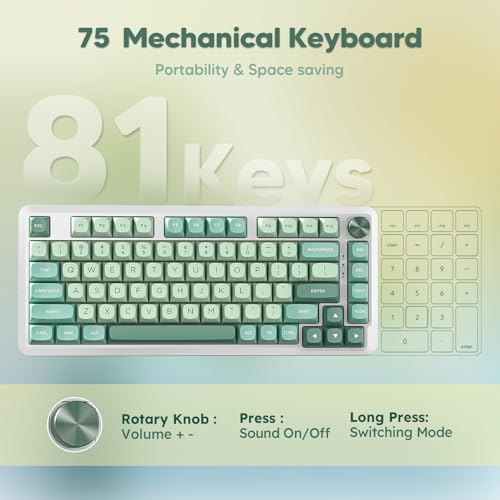 Image of Redragon K681 Wireless Mechanical Keyboard, Gasket Mounted RGB Gaming Keyboard with Volume Knob, MDA-Profile, Pre-Lubed Linear Switches, 81 Keys 75% Tri-Mode Hot Swappable for PC /Xbox /Ps4 /5