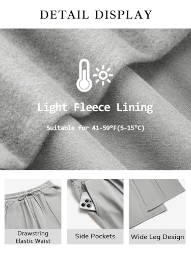 Womens Wide Leg Sweatpants Fleece Lined Baggy Pants Drawstring Athletic Joggers Fashion Winter Outfits2