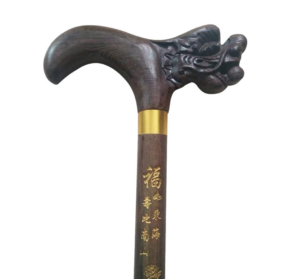 Muletas Bastón de Madera Maciza con Punta de Goma, Bastones de Madera de Madera Natural de 37', Regalo Ligero y asequible, Capacidad de Peso de 250 Libras/Bastones C