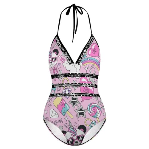 Monokini costume de natation panda licorne pour piscine et mer - 4