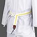 MOOTO Taekwondo Stripe Color Belt Single Warp(Width 4cm) TKD MMA Martial Arts Hapkido Karate (White(Yellow Stripe), 1. Length(160cm or 63.0 inch))
