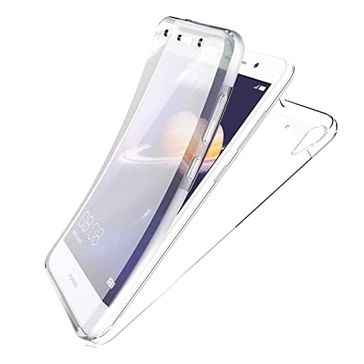 N NEWTOP Funda compatible con Huawei Y6 II, funda Crystal Case de TPU silicona gel PC protección 360° frontal completa