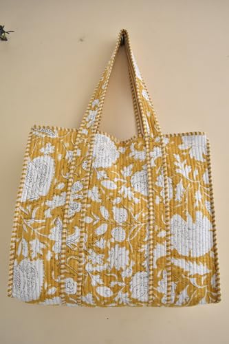 Image of Women's 100% Cotton Lightweight Shoulder Tote Bag with Interior Poeckt Casual Handbag for Women