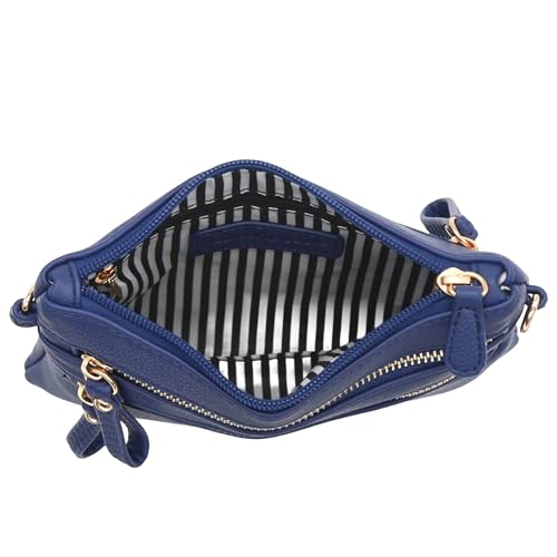 Image of FashionPuzzle Multi Zipper Pocket Small Wristlet Crossbody Bag