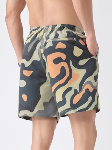 Image of The Souled Store Swin Shorts: Men and Boys Drawstring Waist Polyester Regular Fit Quick-Dry Lightweight Swim Shorts