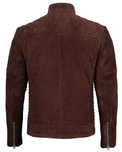 Image of Decrum Suede Leather Jacket Men - Casual Real Lambskin Leather Jacket for Mens