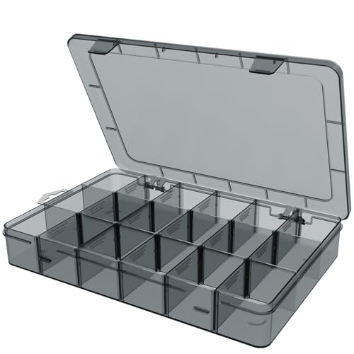 YUGOOD Clear Organizer Box,18 Grids Tackle Box Organizer