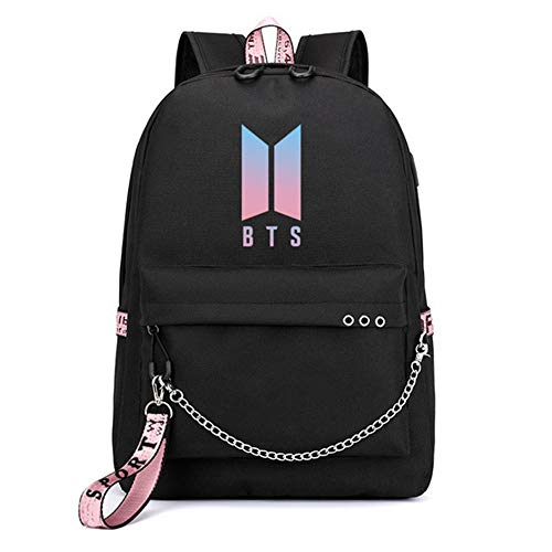 WYCY KPOP BTS Bangtan Boys Mochila Impermeable con Puerto de Carga USB Unisex Niños