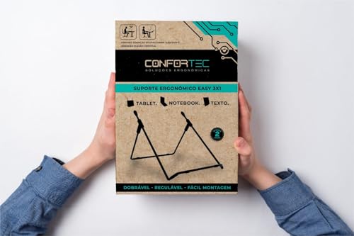 SUPORTE ERGONÔMICO PARA NOTEBOOK TABLET TEXTO DE AÇO EASY 3X1 CONFORTEC