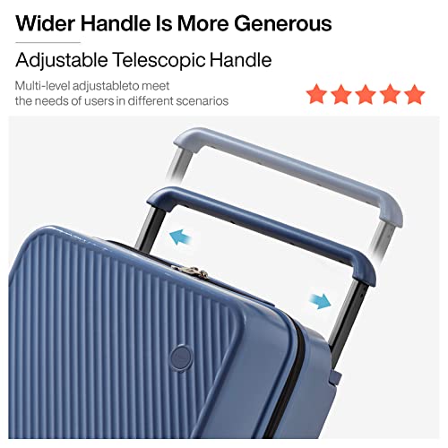 Mixi Luggage Suitcases With Spinner Wheels,Upgrade Wide Handle Pc Hardshell Rolling Travel Suitcase With Tsa Lock, Checked-Medium 24-Inch, Sapphire Blue #TOP2