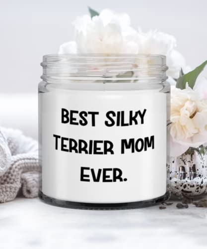 Unique Silky Terrier Dog Gifts, Best Silky Terrier Mom Ever, Joke Christmas Candle Gifts For Dog Lovers