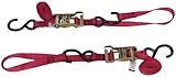 Ancra 49498-10 Red 1' x 69' Ratcheting Buckle Tiedowns with Integrated Soft Hooks
