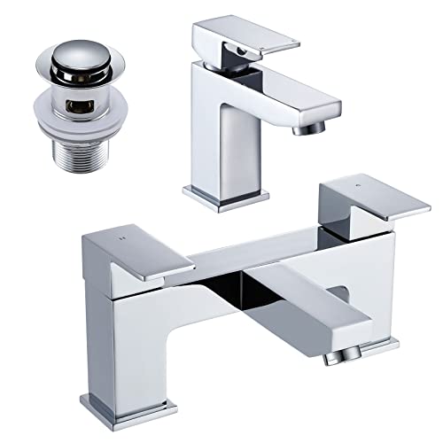 Hapilife Monobloc Bathroom Sink Mixer Faucet - Chrome